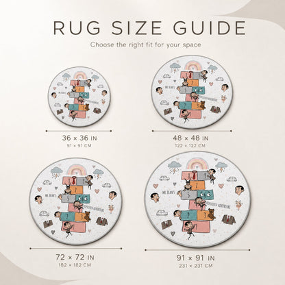 MBE Hopscotch Adventure Round Area Rug