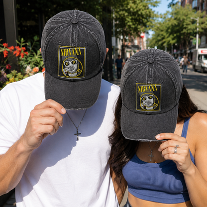NIR Smiley Portrait Denim Cap