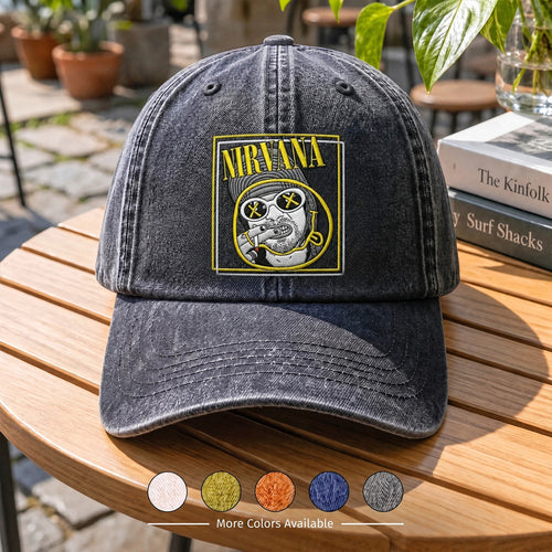 NIR Smiley Portrait Denim Cap
