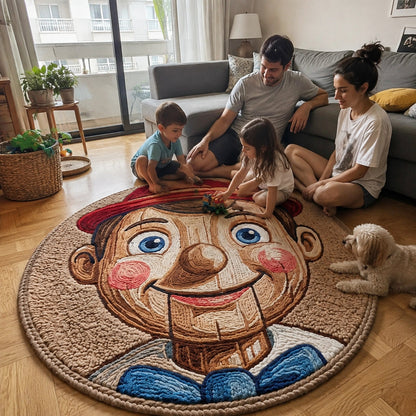 WOO Smiling Cowboy Round Area Rug