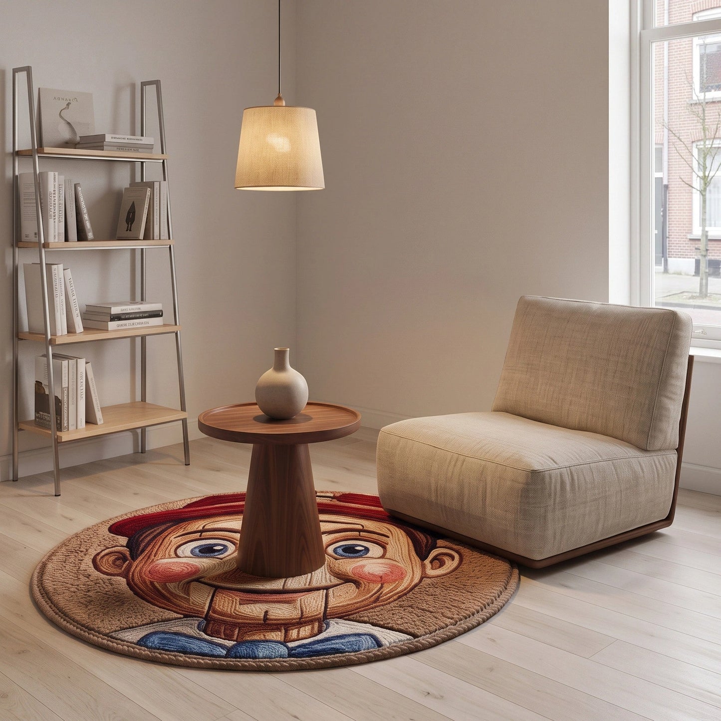 WOO Smiling Cowboy Round Area Rug
