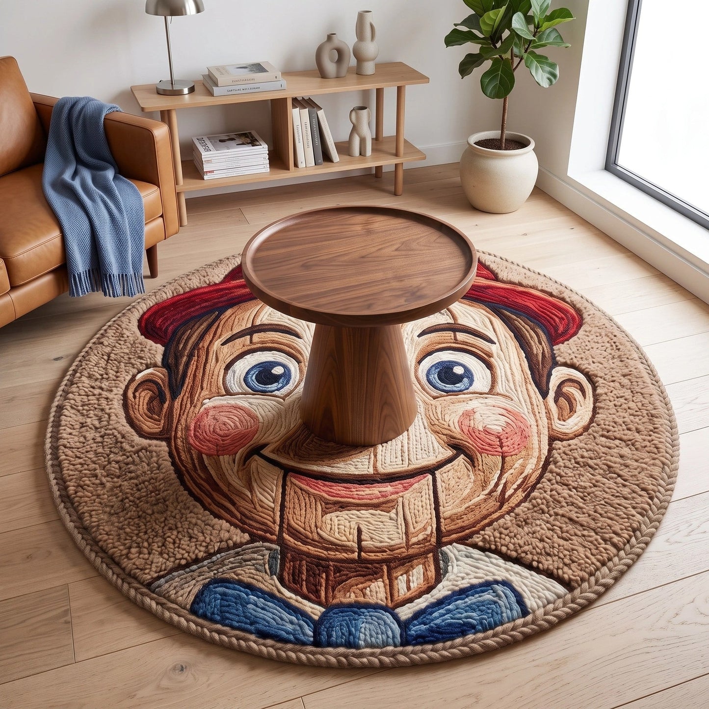 WOO Smiling Cowboy Round Area Rug