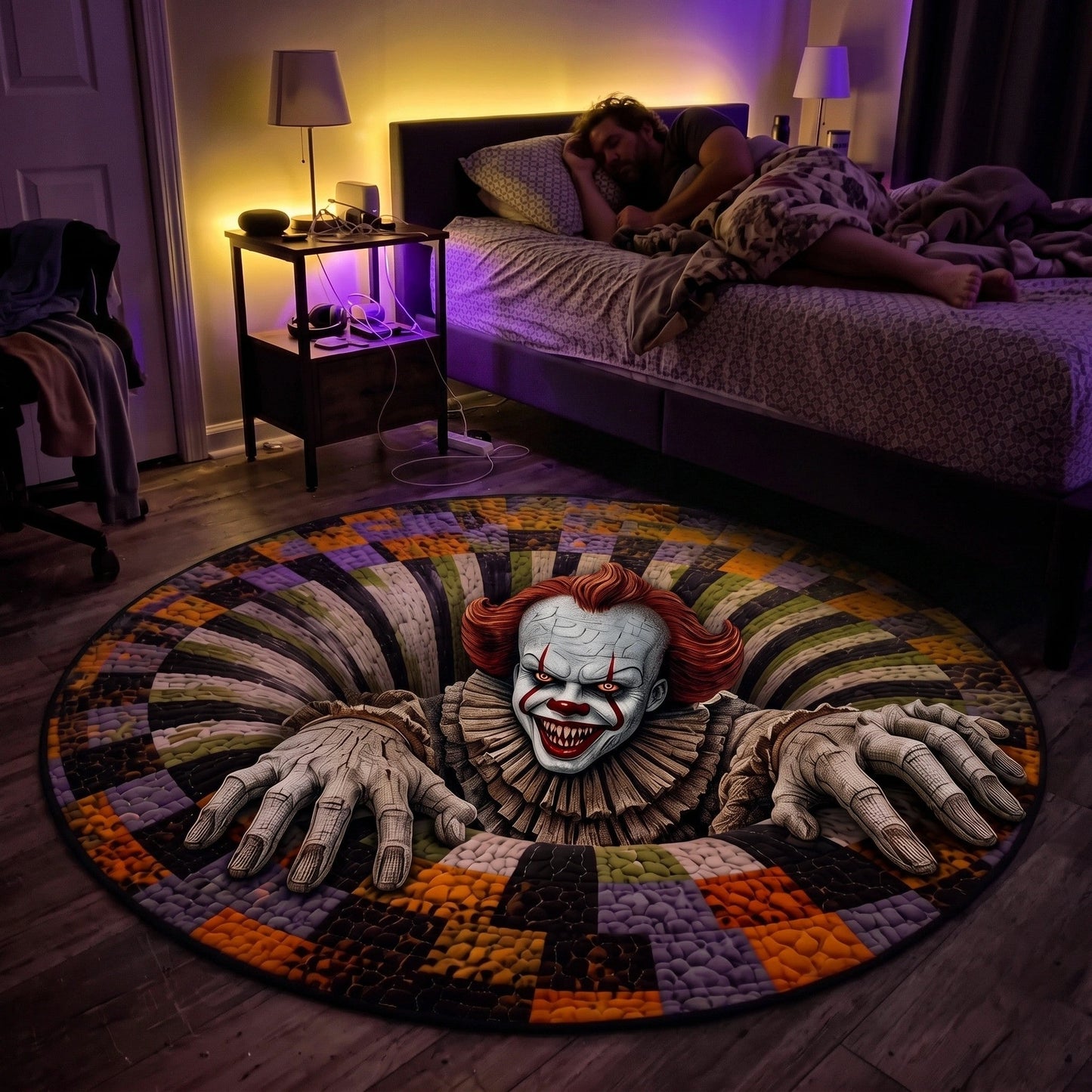 PEN Horror Clown Round Area Rug