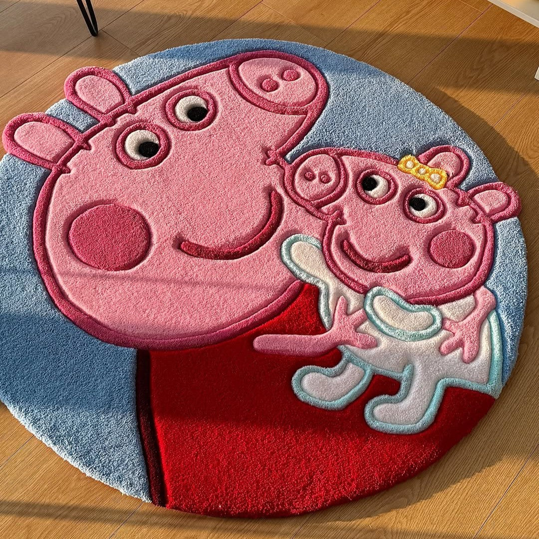 PPI George Pig Kids Round Area Rug