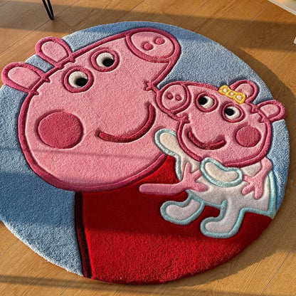 PPI George Pig Kids Round Area Rug