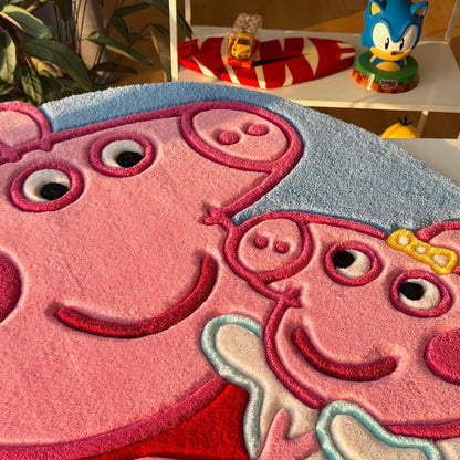 PPI George Pig Kids Round Area Rug