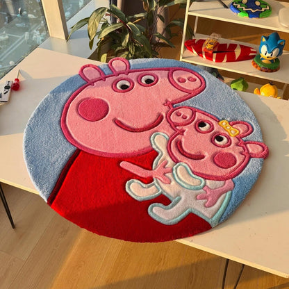 PPI George Pig Kids Round Area Rug