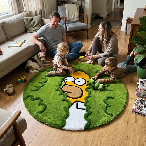HSI Bush Hide Meme Round Area Rug