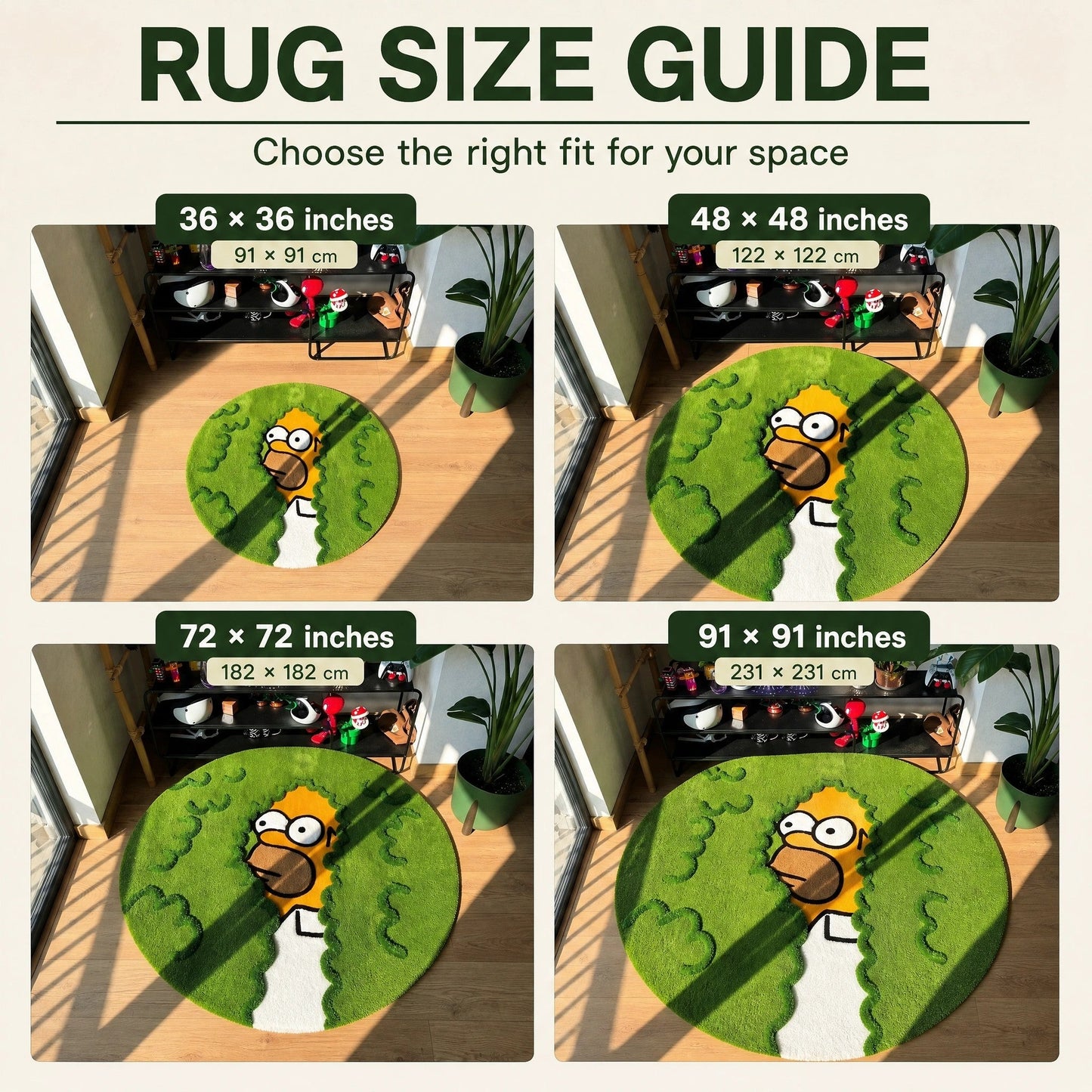 HSI Bush Hide Meme Round Area Rug