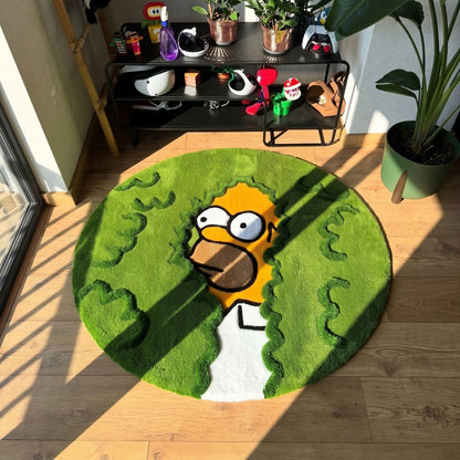 HSI Bush Hide Meme Round Area Rug