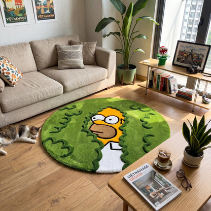 HSI Bush Hide Meme Round Area Rug