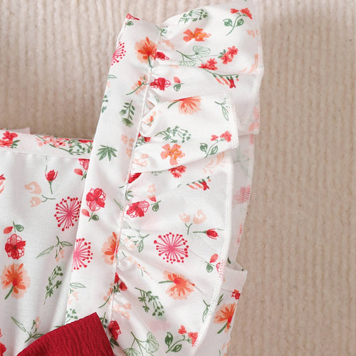 0-24 Months Baby girl Bress with Small floral Ruffle edge sleeveless Dress+Headband 2Pcs/set Cute Baby girl Summer Dress