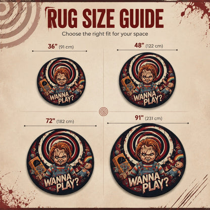 CHU Wanna Play Horror Round Area Rug