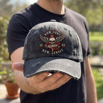 BJO Jersey Nights Forever Distressed Denim Cap
