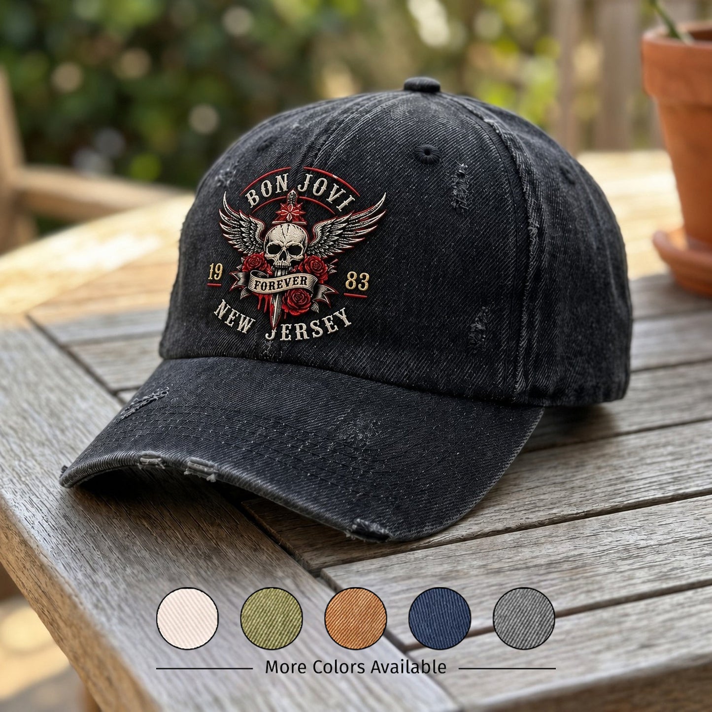 BJO Jersey Nights Forever Distressed Denim Cap