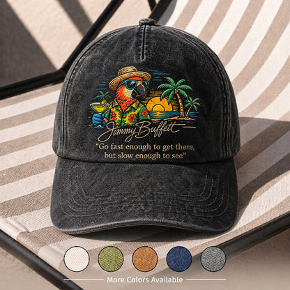 JBU Lagoon Parrot Breeze Distressed Denim Cap