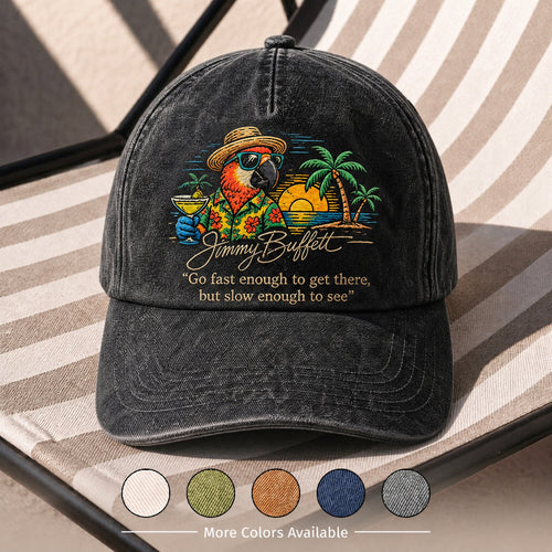 JBU Lagoon Parrot Breeze Distressed Denim Cap