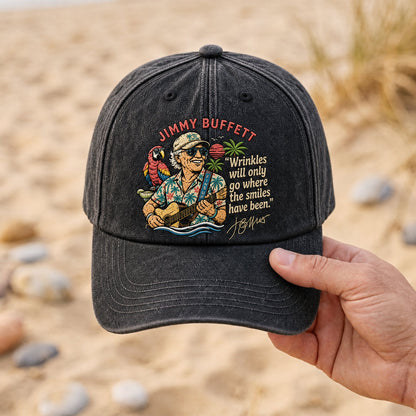 JBU Portrait Parrot Escape Distressed Denim Cap
