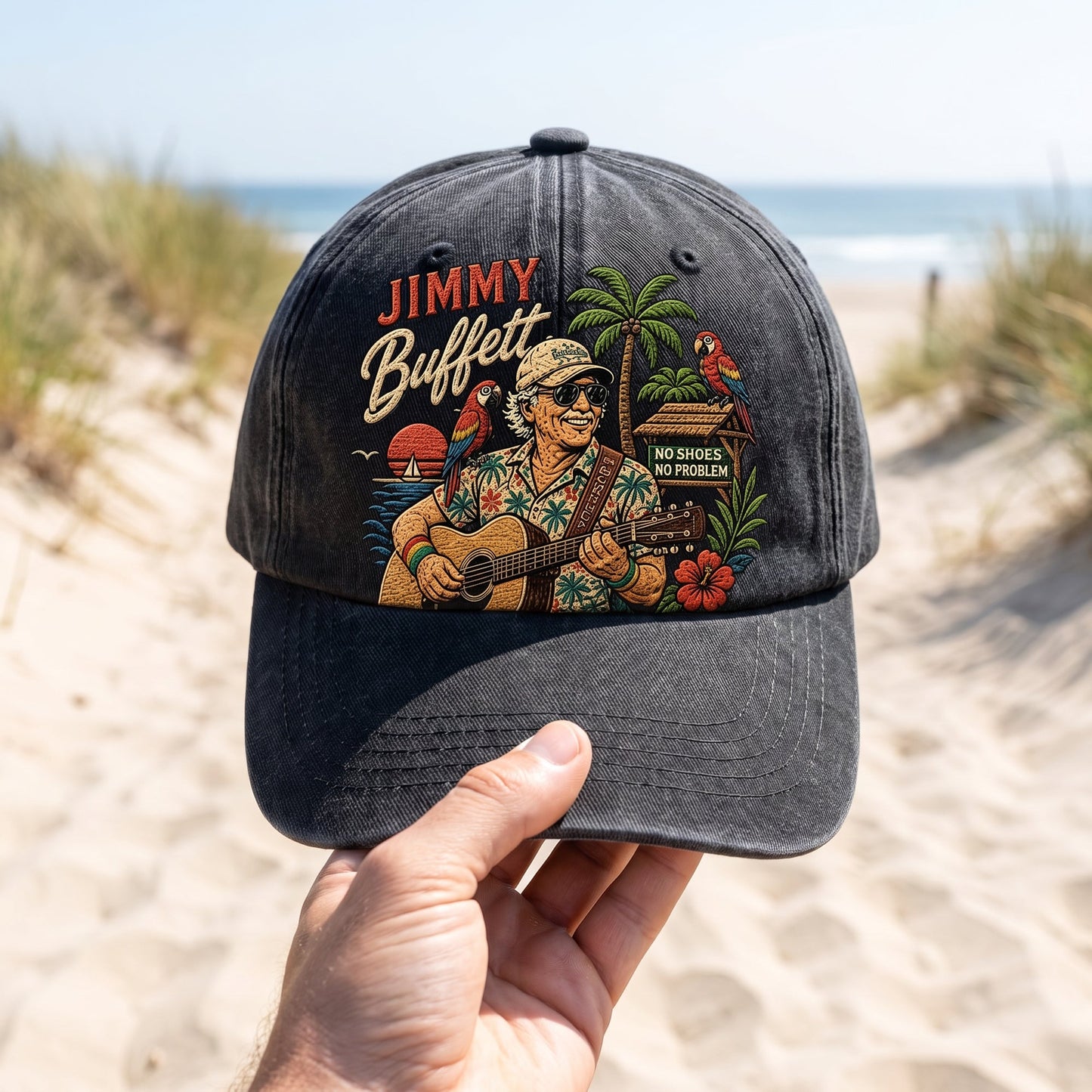 JBU Barefoot Island Freedom Distressed Denim Cap