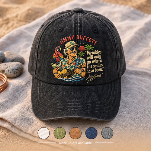 JBU Portrait Parrot Escape Distressed Denim Cap