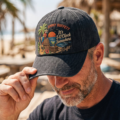 JBU Tropical Happy Hour Distressed Denim Cap