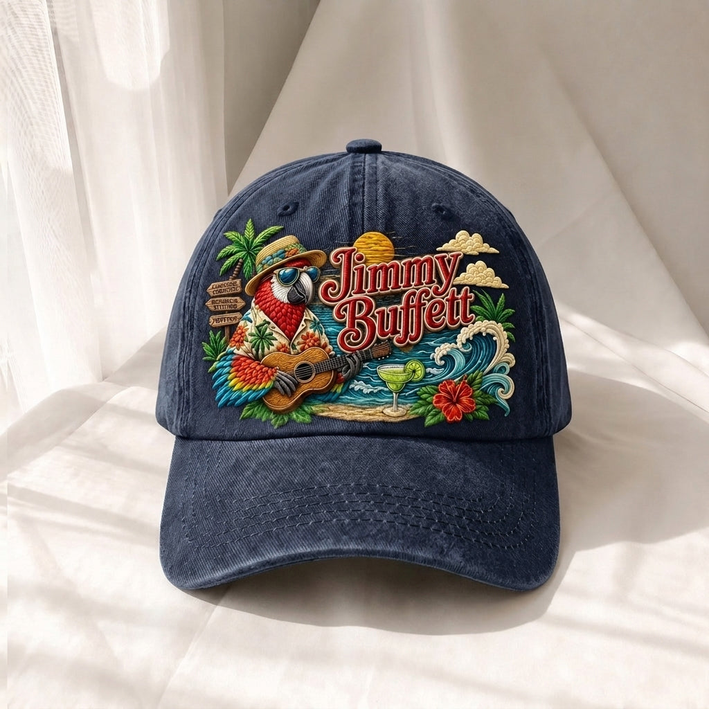 JBU Island Parrot Escape Premium Denim Cap