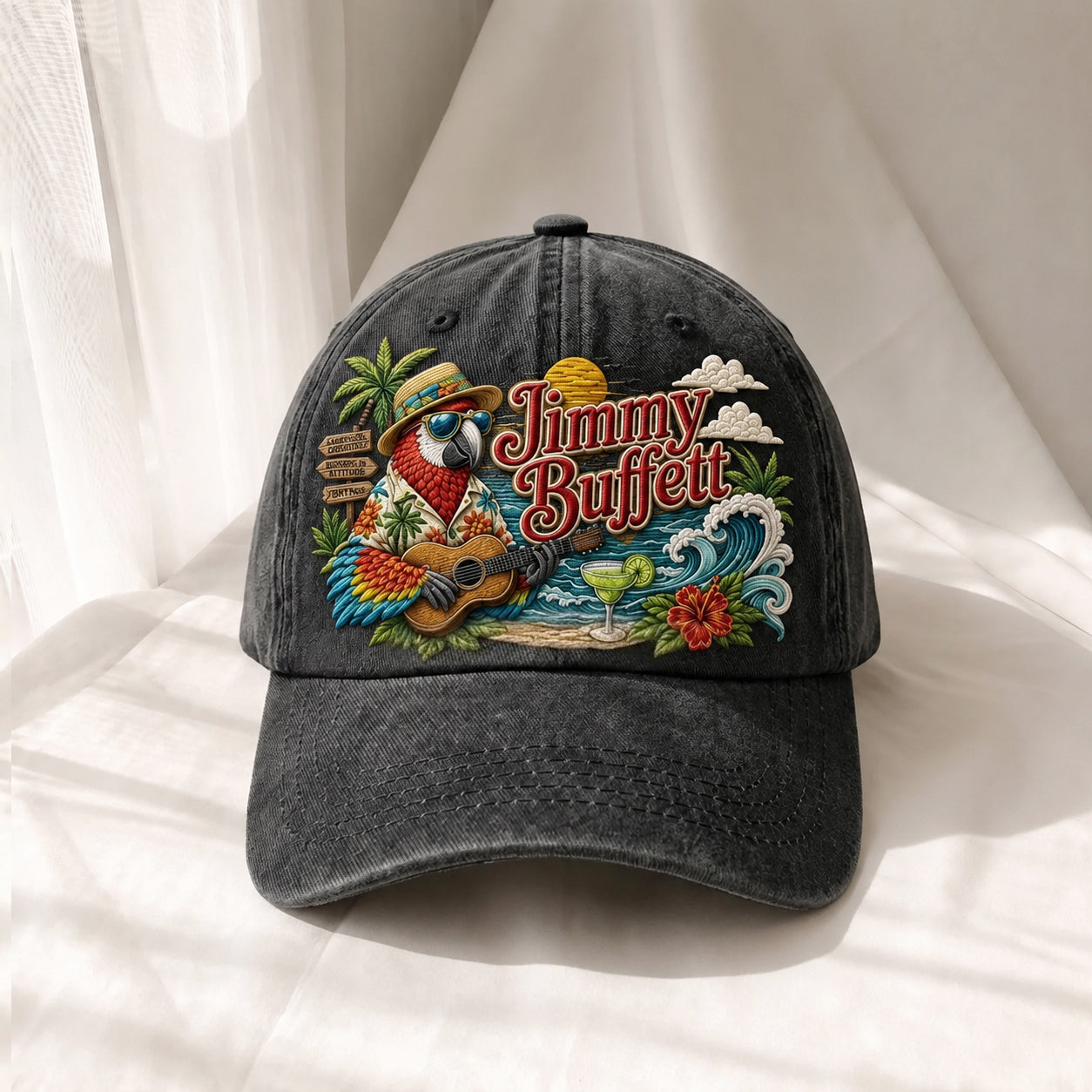 JBU Island Parrot Escape Premium Denim Cap