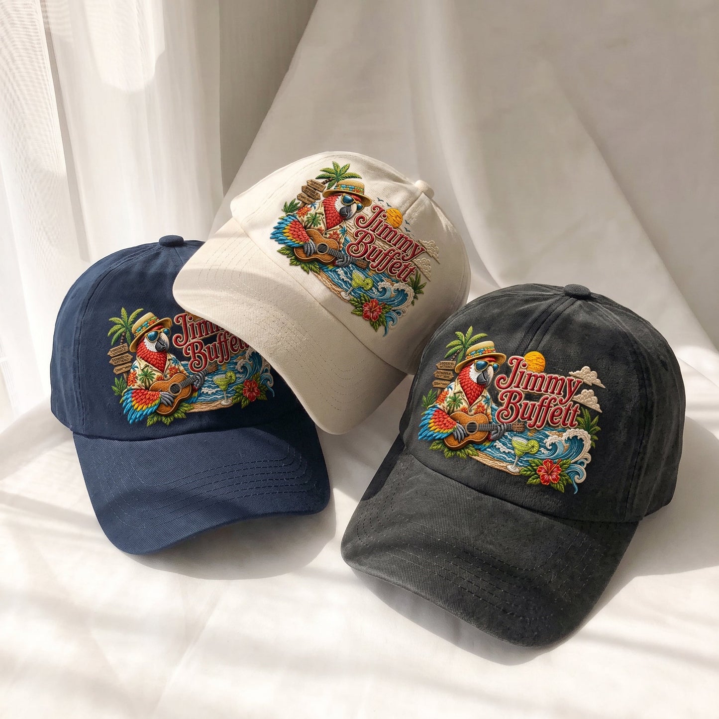 JBU Island Parrot Escape Premium Denim Cap